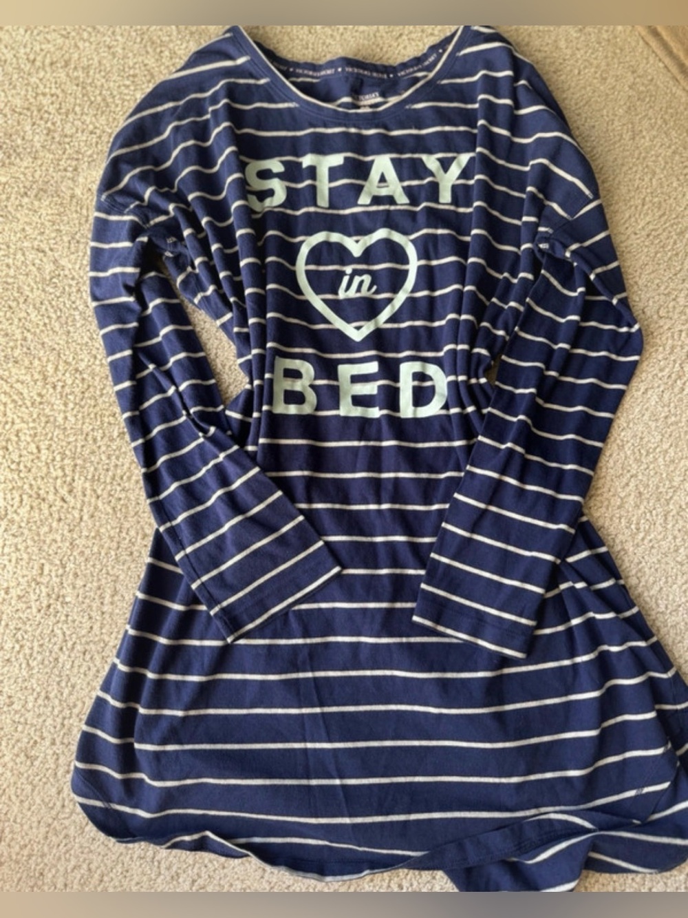 Victoria's Secret Navy and White Striped 'Stay in Bed' Nightshirt